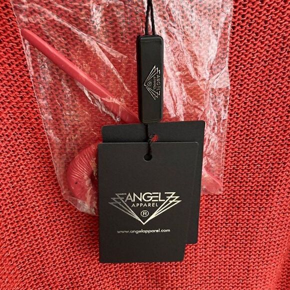 Angel Apparel S Coral Pink Cardigan Sweater Art To Wear Lagenlook Bohemian Boho - Picture 9 of 13